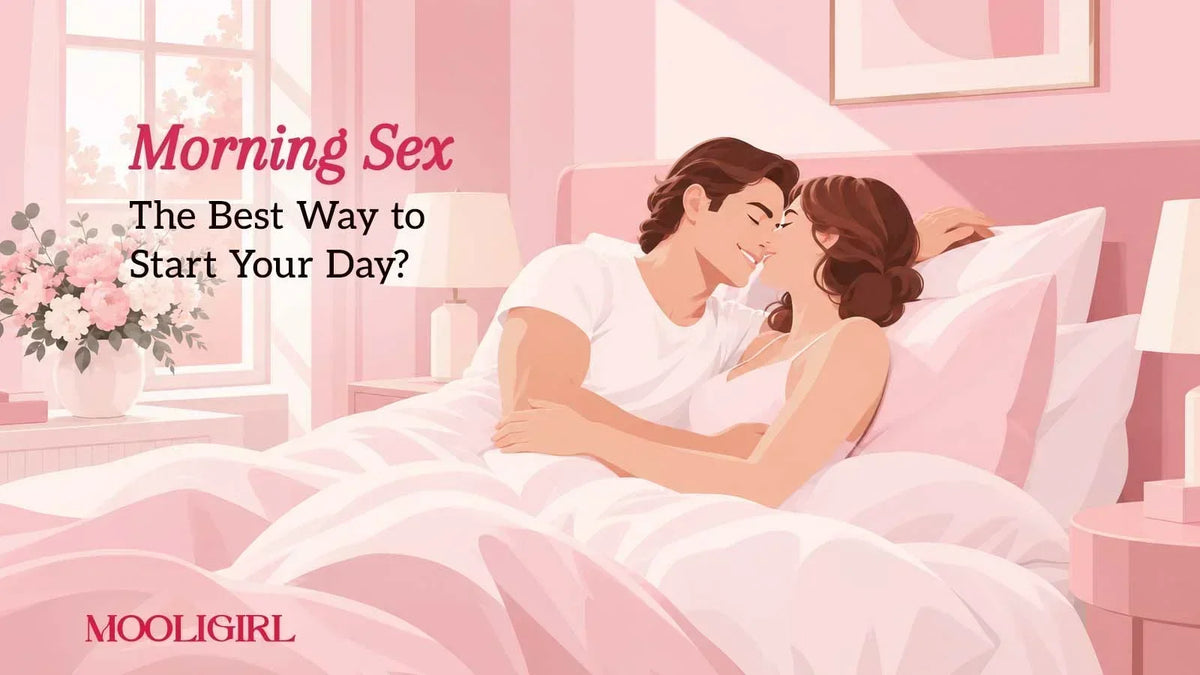 Couple cuddling and smiling together in bed in the morning