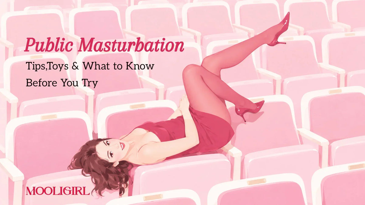 A woman reclining across pink theater seats