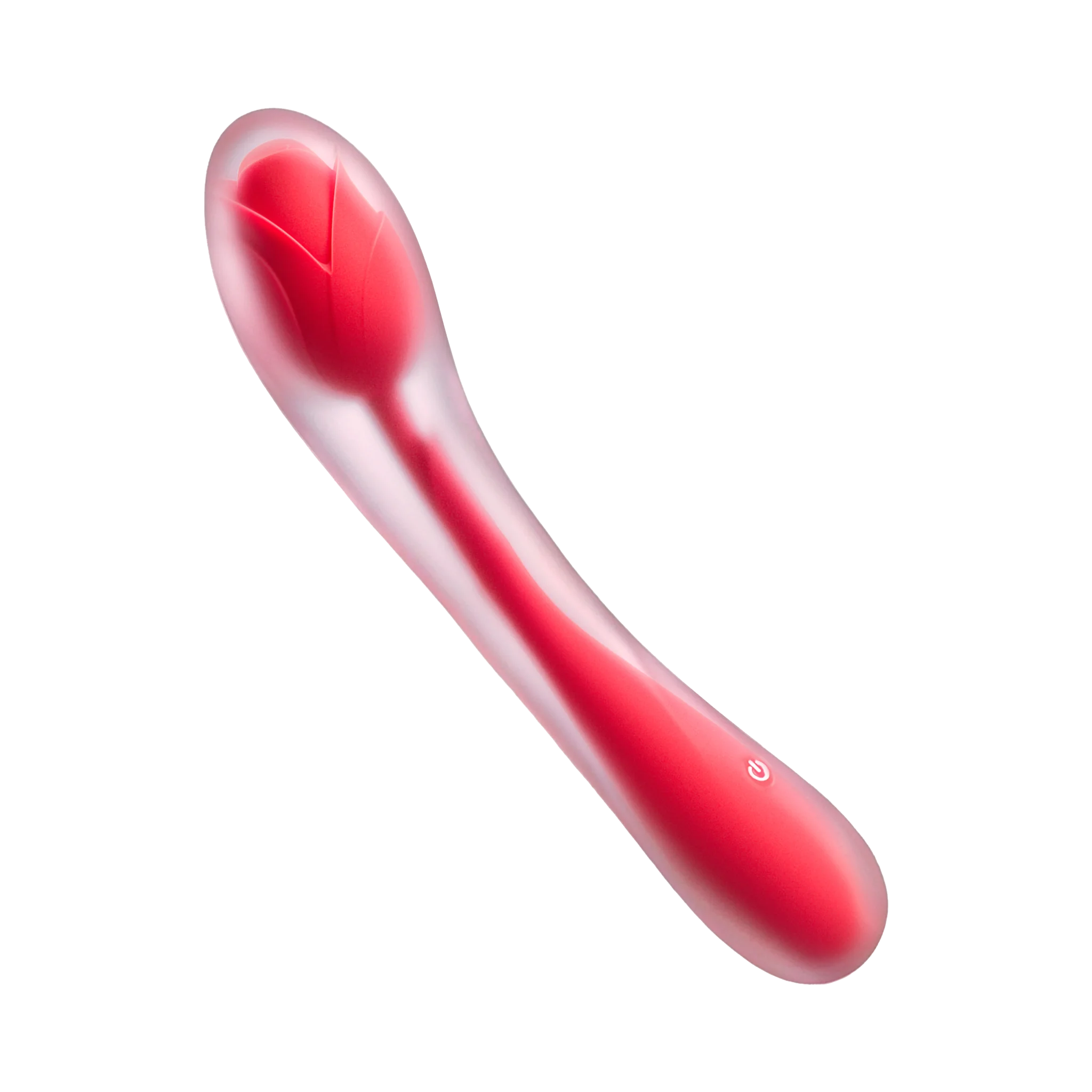 Mooligirl RoseWand Frozen Rose vibrator displayed on a clean background highlighting its elegant rose-inspired design and dual stimulation structure.