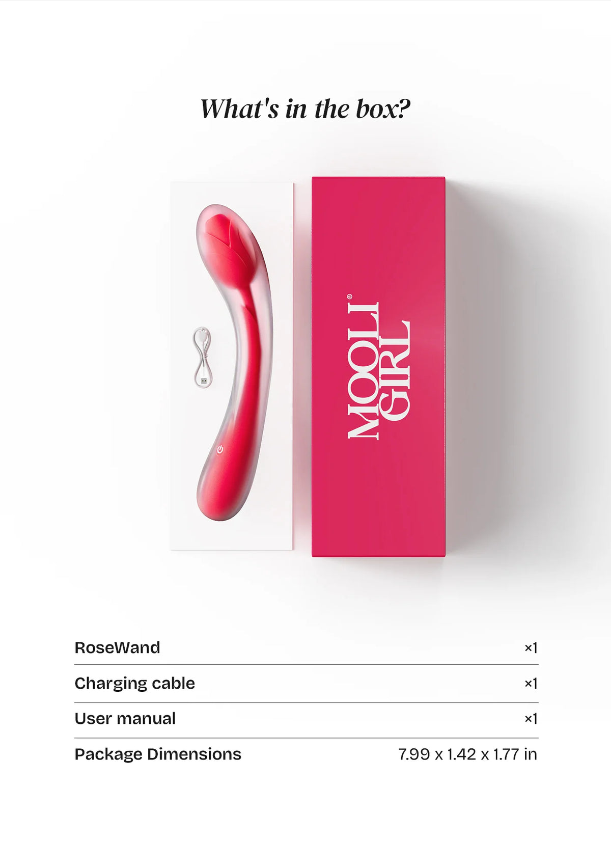 RoseWand Frozen Rose vibrator packaging set including elegant box and accessories designed for discreet gifting and complete product experience.